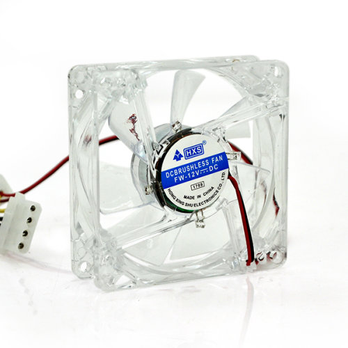 Кулер корпусний Merlion HXS 8025, 80x80x25mm, RPM 1900&plusmn;10%, 12V / 0.15A, MOLEX 4+4-pin, прозорий, OEM