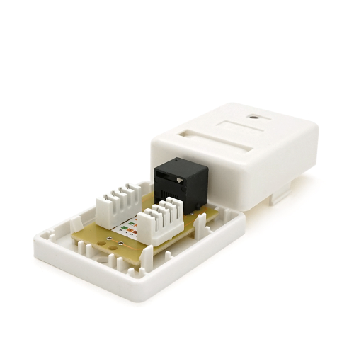 Розетка RITAR UTP 8P8C RJ45 1 порт Cat-5, накладна біла Q500