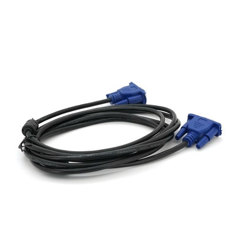Кабель Merlion VGA 3 + 2 3m, male to male (тато-тато), 2 фериту, чорно-синій, пакет Q150