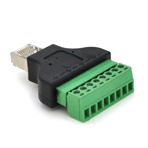 Клемна колодка 8-розрядна + RJ45 8P8С тато, екранована