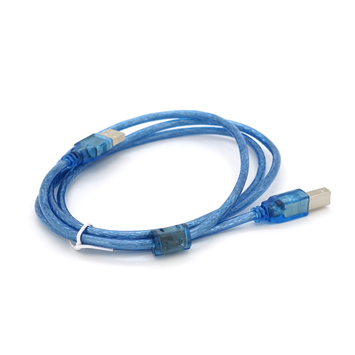 Кабель USB 2.0 AM / BM, 1.5m, 2 ферита, прозорий