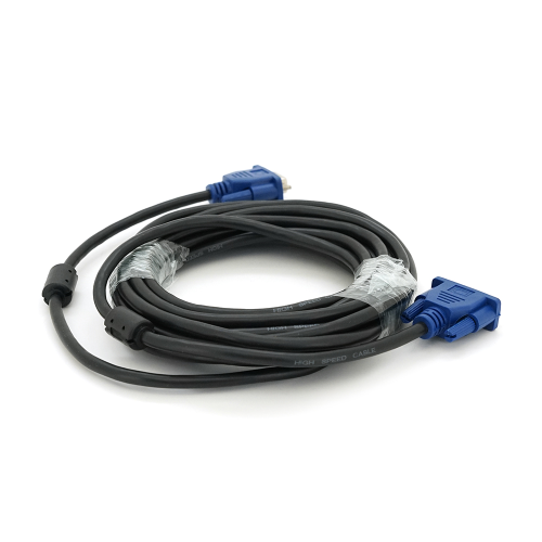 Кабель Merlion VGA 3 + 2 5m, male to male (тато-тато), 2 фериту, чорно-синій, пакет Q100