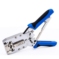 Инструмент Ritar HT-2810R с храповиком для обжимки RJ-45 (8P8C Cat-6) и RJ-12 / 11 (6P6C), 4P / 6P / 8P