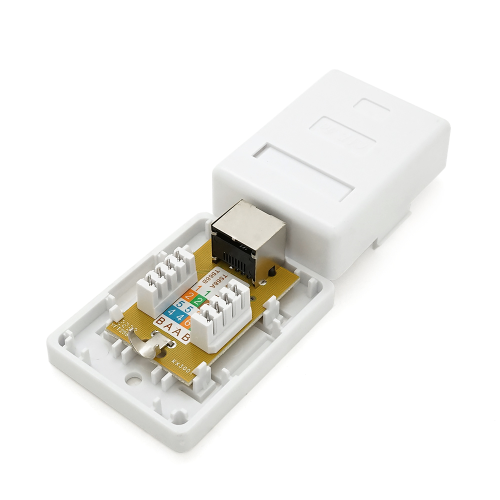 Розетка RITAR FTP 8P8C RJ45 1 порт Cat-5, накладна біла Q500