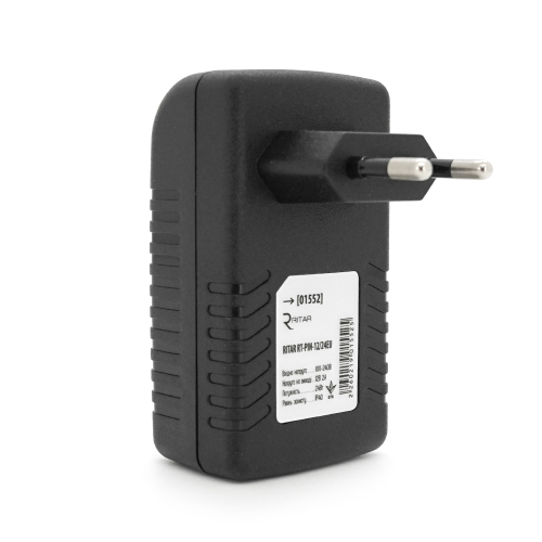 POE інжектор RITAR RT-PIN-12 / 24EU, 12V 2A (24Вт) з портами Ethernet 10 / 100 Мбіт / с, EU PLUG