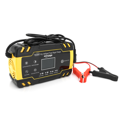 Автоматичний ЗП для акумулятора 12V / 24V (MF, WET, AGM, GEL), FBC122408D, 100-240V, DC 13.8 / 27.6V, Струм заряду 12V / 8A 24V / 4A, LCD, крокодили в комплекті