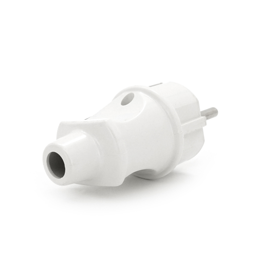 Вилка з заземленням, 16A 250V, A101, White, Q24