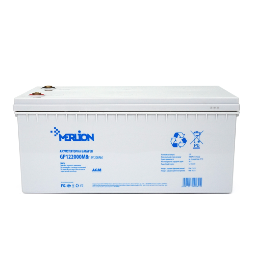 Акумуляторна батарея MERLION AGM GP122000M8 12 V 200 Ah (522 х 240 х 219) Q1 / 18