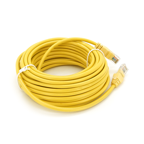 Патч-корд литий RITAR, UTP, RJ45, Cat.5e, 10m, жовтий, Cu (мідь) Q300