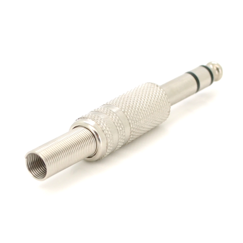 Роз&apos;єм 6,3 стерео під рифлений кабель з пружиною (сірий метал)