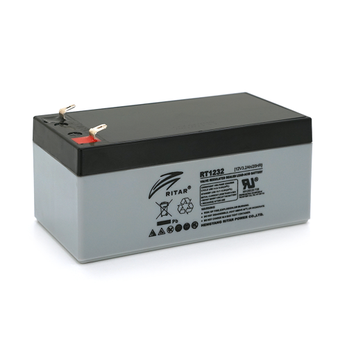 Акумуляторна батарея AGM RITAR RT1232, Gray / Black Case, 12V 3.2Ah (133 х 67х 59 (63) ) Q10
