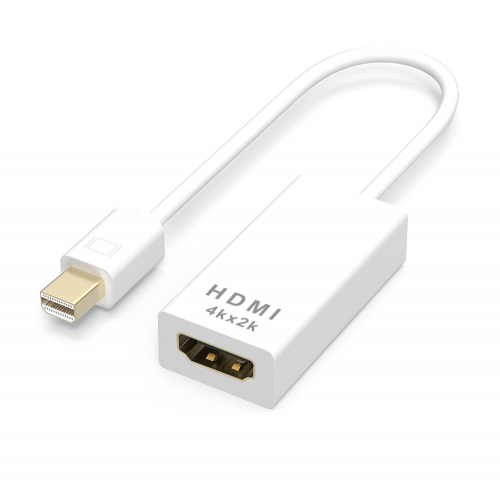 Конвертер mini Display Port (тато) на HDMI (мама) 10cm (small Size), White, 4K / 2K, Пакет