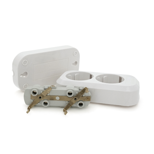 Колодка для подовжувача 2 гнізда з заземленням 16A 250V Q125