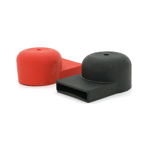 Набір захисних ковпачків червоний+чорний для АКБ під болт, ціна за пару 37mm*25mm*15mm