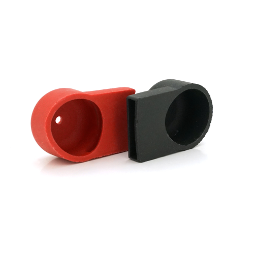 Набір захисних ковпачків червоний+чорний для АКБ під болт, ціна за пару 37mm*25mm*15mm
