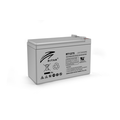 Акумуляторна батарея AGM RITAR RT1275, Gray Case, 12V 7.5Ah ( 151 х 65 х 94 (100) ) Q10