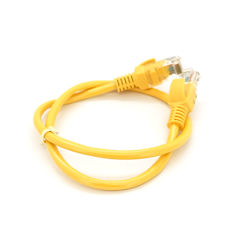 Патч-корд литий RITAR, UTP, RJ45, Cat.5e, 0,3m, жовтий, Cu (мідь)