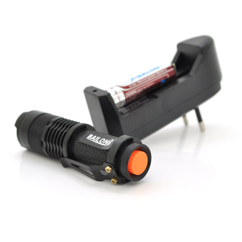 Ліхтарик Bailong BL-8468, Cree Q5, 1 режим, Zoom, корпус-алюміній, водостійкий, ударостійкий, АА акумулятор, зарядка 1 * АА, 92 * 25mm, BOX