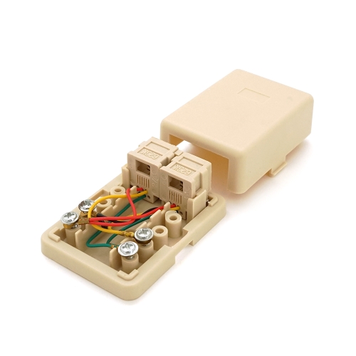 Розетка RITAR UTP 6P4C RJ12 2 порт. телефонна накладна, пакет, Q100