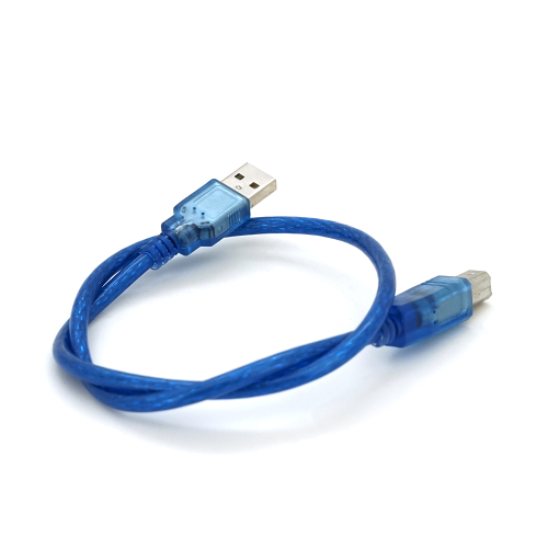 Кабель USB 2.0 RITAR AM / BM, 0.5m, прозорий синій