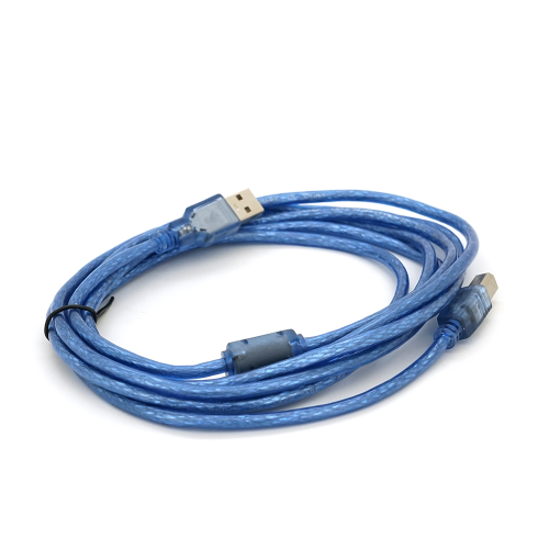 Кабель USB2.0 AM/BM 3m 1 ферит RITAR прозорий синій