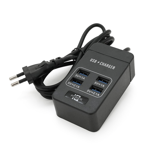 Мережевий фільтр ТВ-Т05, 4 USB, 1.5 м, перетин 3х0,5мм, 2.1А, Black, Box