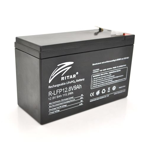 Акумуляторна батарея Ritar LiFePO4 12,8V 9Ah (115,2Wh) BMS4.5A@4S (150 x 65 x 95 (100), 0,98kg Q10