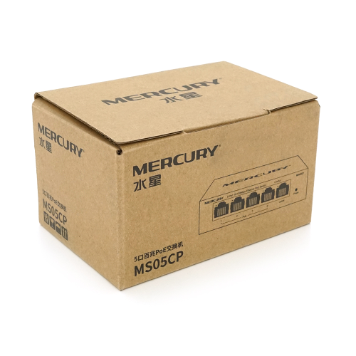 Комутатор POE 48V Mercury MS05CP 4 порти POE+1 порт Ethernet (Uplink ) 10 / 100 Мбіт / сек, БП в комплекті + перехідник