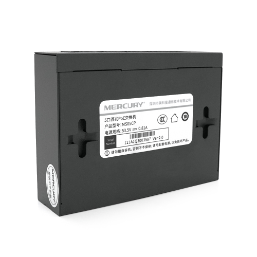 Комутатор POE 48V Mercury MS05CP 4 порти POE+1 порт Ethernet (Uplink ) 10 / 100 Мбіт / сек, БП в комплекті + перехідник