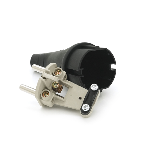 Вилка з заземленням, 16A 250V, IP44 0003, Black Q16