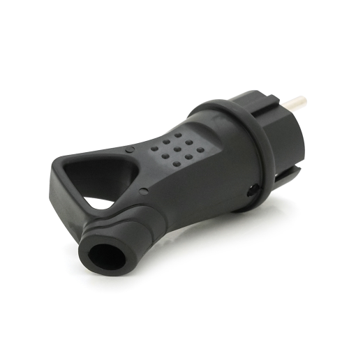 Вилка каучукова з заземленням, 16A 250V 602227, Black