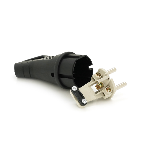 Вилка каучукова з заземленням, 16A 250V 602227, Black