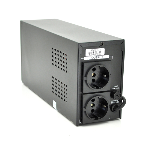 ДБЖ Ritar E-RTM500 (300W) ELF-D, LCD, AVR, 2st, 2xSCHUKO socket, 1x12V7Ah, metal Case. Q4 (370*130*210) 4.8 кг (310*85*140)