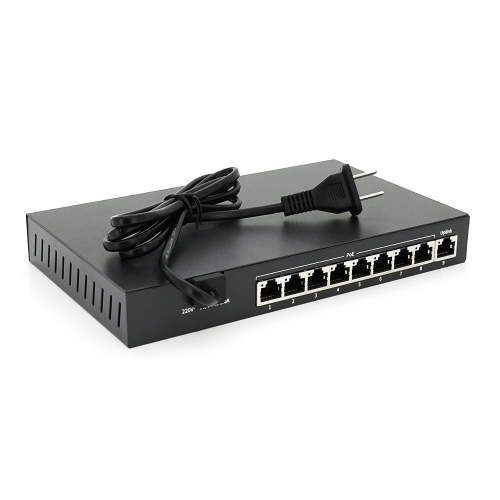 Комутатор POE 48V Mercury S109P 8 портів POE + 1 порт Ethernet (Uplink) 10 / 100 Мбіт / сек, БП в комплекті, BOX Q200 (285*223*68) 0,97 кг (216*131*30)