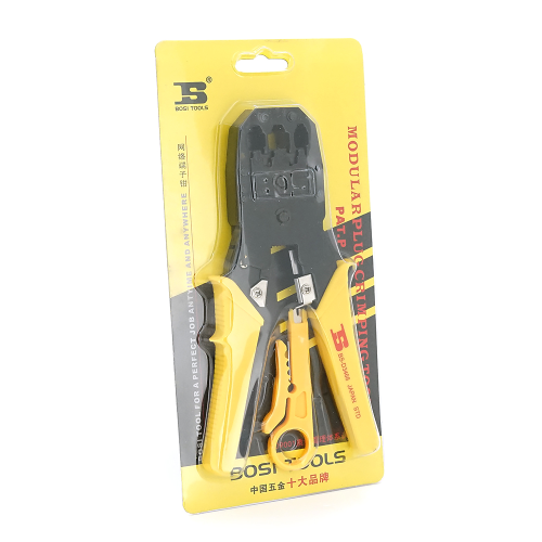 Інструмент обжимний BOSI (RJ-45) 6P6C (RJ-12) 4P4C (RJ-11) Yellow