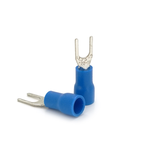 Клема тип &amp;quot;U&amp;quot; 0.5мм, SV1.25-3.2, провід 0.5-1.5, ізольована, максимальний струм 19А, під обтискання, латунь, 100 штук в упаковці, ціна за упаковку