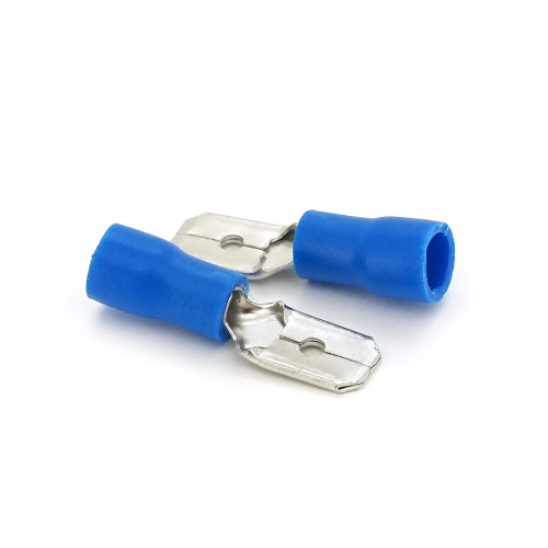 Роз&apos;єм вібростійкий плоский MDD2-250, провід 1.5-2.5, ізольований, максимальний струм 15А, під обтискання, латунь, 100шт в упаковці, ціна за упаковку