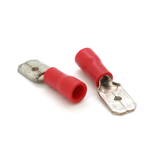 Роз&apos;єм вібростійкий плоский MDD1.25-250, дріт 0.5-1.5, ізольований, макс.струм 10А, під обтискання, латунь, 100шт в упаковці, ціна за упаковку