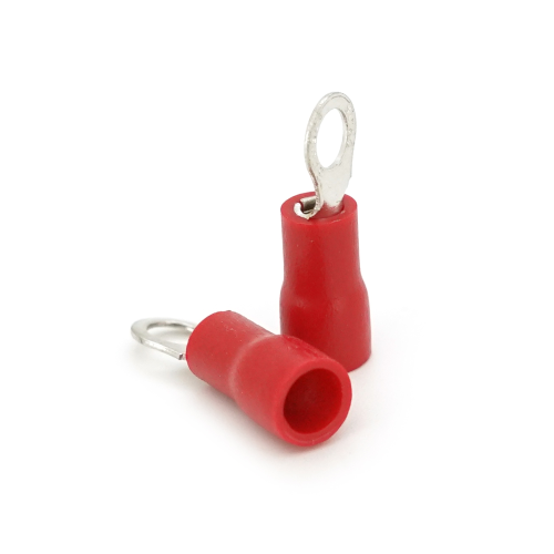 Клема тип &amp;quot;О&amp;quot; RV1.25-3.7, 0.5 мм, дріт 0.5-1.5, ізольована, максимальний струм 19А, під обтискача, латунь, 100шт в упаковці, ціна за упаковку