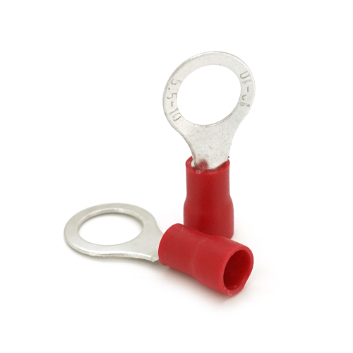 Клема тип &amp;quot;О&amp;quot; RV5.5-10, 0.7 мм, дріт 4.0-6.0, ізольована, максимальний струм 48А, під обтискача, латунь, 100шт в упаковці, ціна за упаковку