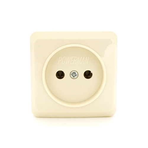 Розетка без заземлення зовнішнього монтажу, White, Q42