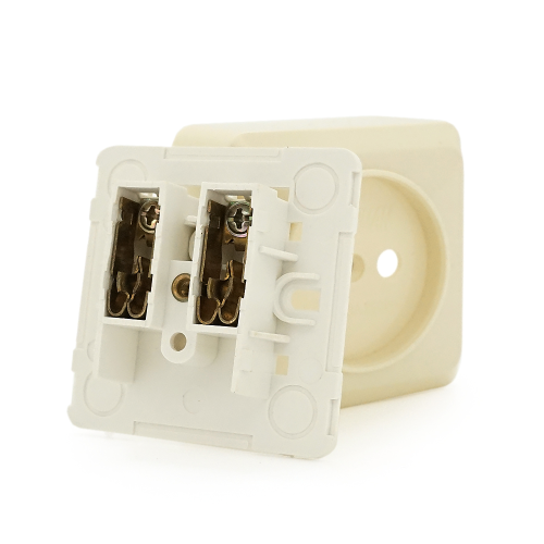 Розетка без заземлення зовнішнього монтажу, White, Q42