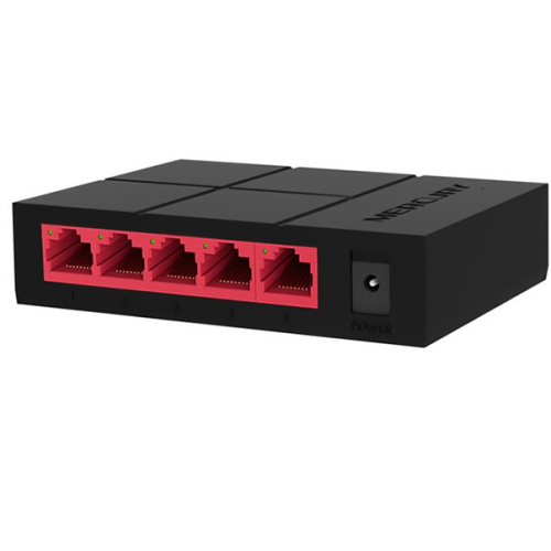 Комутатор Mercury SG105M 5 портів Ethernet 10 / 100 Мбіт / 1000 Мбіт / сек, + перехідник, BOX Q60
