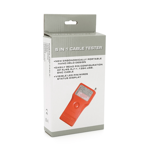 Кабельний тестер Merlion мультифункціональний 5 в 1 RJ-11 / RJ-45 / BNC / USB / 1394