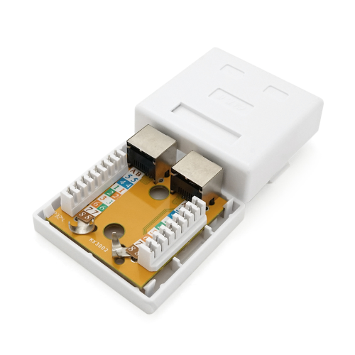 Розетка RITAR FTP 8P8C RJ45 2 порт Cat-6, накладна біла Q250