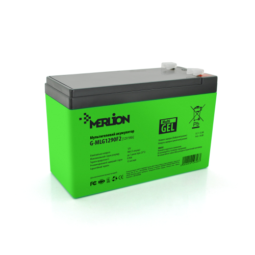 Акумуляторна батарея MERLION G-MLG1290F2 12 V 9,0 Ah ( 150 x 65 x 95 (100) ) Green Q10 / 420