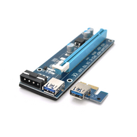 Riser PCI-EX, x1 =&amp;gt; x16, 4-pin MOLEX, SATA =&amp;gt; 4Pin, USB 3.0 AM-AM 0,6 м (синій), конденсатори F270, Пакет