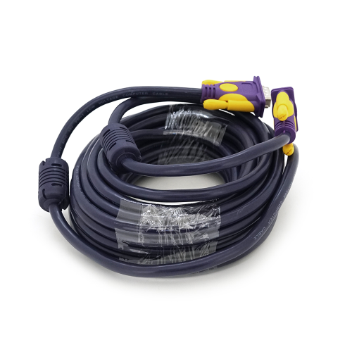 Кабель VGA (M) - VGA (M) 10m 2 фільтра Purple