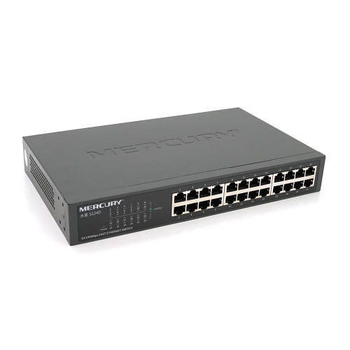 Комутатор Mercury S124D, 24 порти Ethernet 10 / 100 Мбіт / сек, BOX Q6