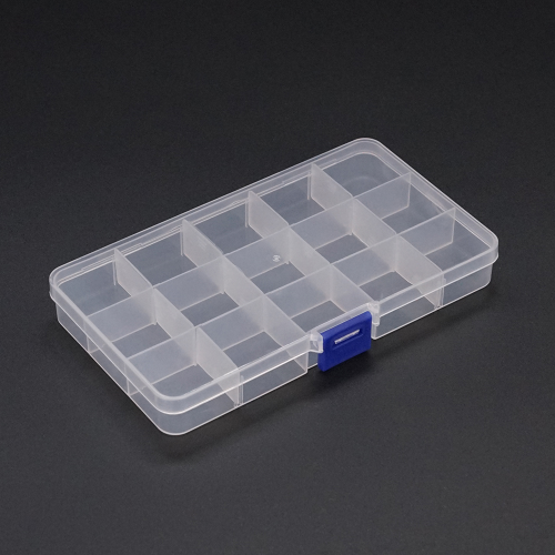 Пластиковий ящик для радіодеталей, 175 х 25 х 100 мм, 15 відділень